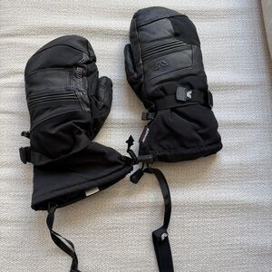 Gordini Black Ski Mittens Men Sheep skin Goretex size M